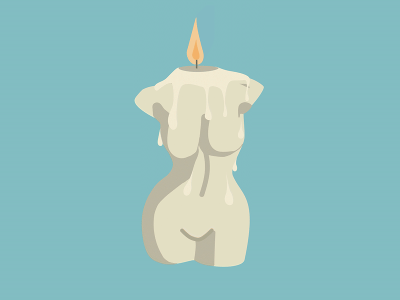 Melting woman candle aftereffects animated gif animation candle illustration loop melting woman