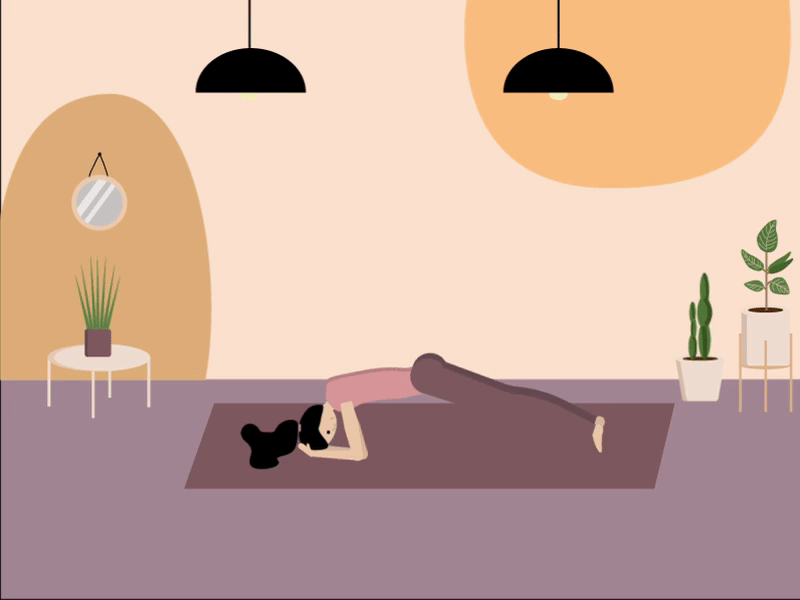 Yoga session at home abstract aftereffects animated gif animation headstand illustration plants workoutfromhome yoga yoga pose