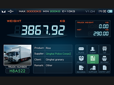 Truck Pounds electronics glass icon industry interface monitoring power ui