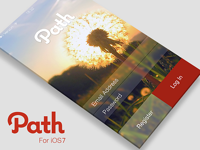 Path For iOS7_2X apps ios7 login path red ui ux