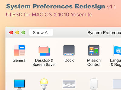 System Preferences Redesign 800x600 apple boerzhijia icon mac osx preference psd redesign system ui yosemite