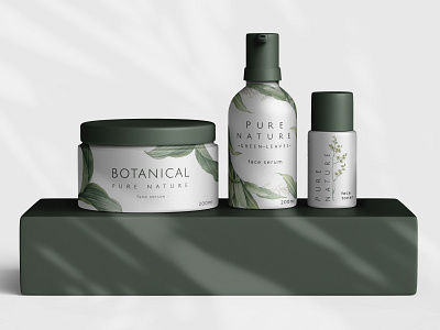 Cosmetic Label design branding cosmetics design femenine flower leafs mockup natural vector