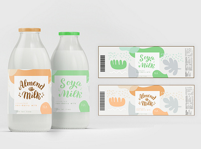 Non-Dairy Milk branding design labeldesign logo typography vector