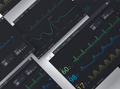 Patient Monitor Redesign dashboard ui design healthcare medical ui ux vector