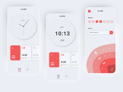 Alarm app - Neumorphism style