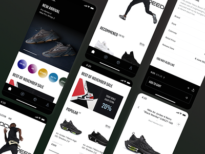Sneakers Ecommerce ecommerce mobile app shoes sneakers ui uiux
