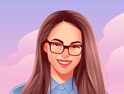 Charming character design digital art digital painting girl glasses illustration art portrait portrait art portrait illustration