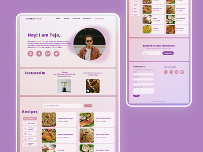 Vismai Food Web design - Redesign aesthetic beauty cooking glassmorphism healthy food redesign ui design website