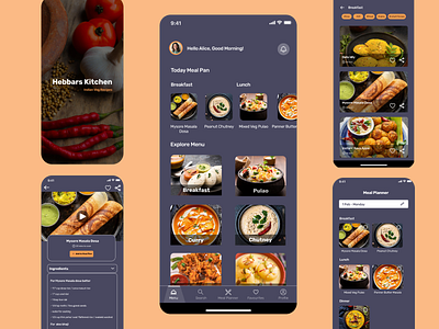 Hebbar's Kitchen Mobile App - Redesign aesthetic cooking health mobile app recipe app redesign ui design