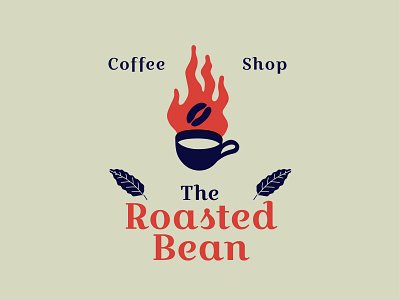 Coffee Shop | Daily Logo Challenge #6 bean coffee coffeeshop cosy cup dailylogochallenge day 6 flame logo roasted shop warm