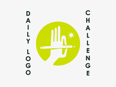 Daily Logo Challenge | DLC #11 circle dailylogochallenge day11 draw drawing hand logo logotype pen pencil sun yellow