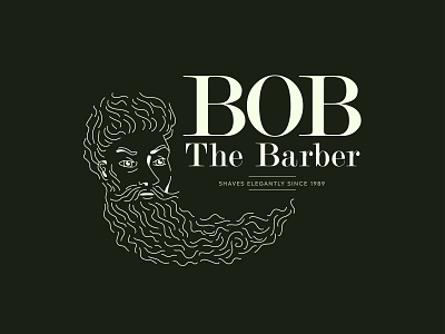 Barbershop | Daily Logo Challenge #13 barber barbershop beard black bob dailylogochallenge day13 elegantly lines logo profuse shaves since white