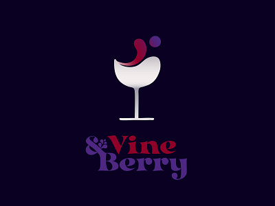 Vine & Berry | Daily Logo Challenge #16 and berry circle dailylogochallenge day16 drop glass logo purple red splash vine white