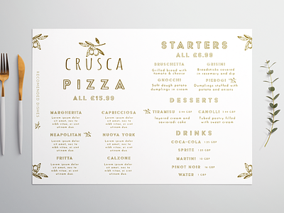 Crusca menu branding icon logo design menu menu card menu design minimal modern design restaurant restaurant branding typogaphy ui