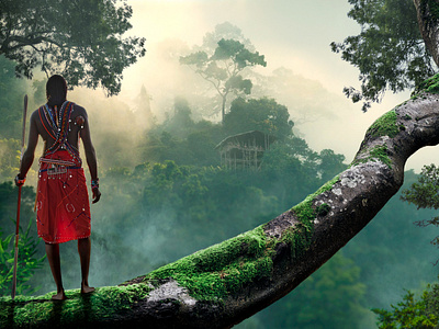 Through the jungle compositing design illustration jungle photo manipulation photoshop photoshop art