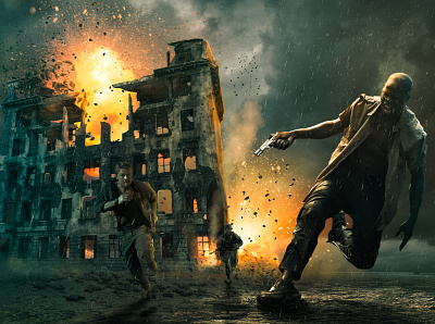 Action movie compositing design illustration marjan ivkovic photo manipulation photoshop photoshop art serbia serbian designer