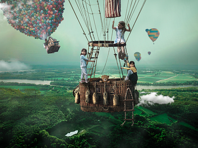 Hot Air Baloon branding compositing design hotairballoon illustration marjan ivkovic photo manipulation photoshop photoshop art serbia serbian designer