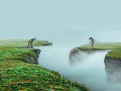Natural obstacle cliff clouds compositing edge fantasy fog foggy marjan ivkovic misty mountain obstacle photo manipulation photoshop serbian designer