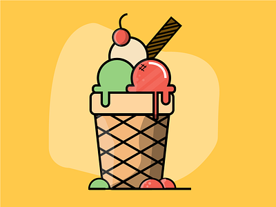 ice cream adobe adobe illustrator colors cute design flat illustration illustrator red yellow