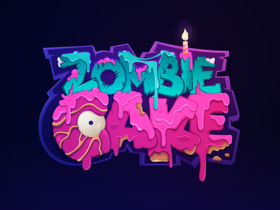 Zombie Cake cake design game game logo illustration illustrator logo ui vector zombie
