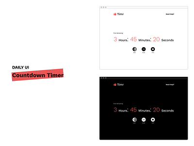 Countdown Timer | Daily UI | Day 14 clean contrast countdown dailyui dailyuichallenge dark design desktop light minimal simple timer timers ui uiux ux