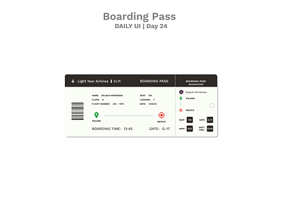 Boarding Pass | Daily UI | Day 24 boarding pass boardingpass clean dailyui dailyuichallenge design minimal mobile simple ui uiux ux