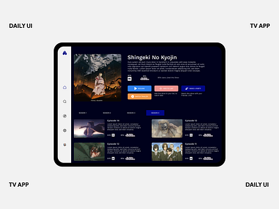 TV App | Daily UI | Day 25 anime aot attackontitan clean dailyui dailyuichallenge design minimal simple tv app tv show tvapp ui uiux ux