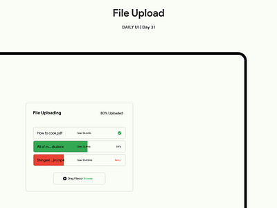 File Upload | Daily UI | Day 31 dailyui dailyuichallenge design minimal ui uiux ux
