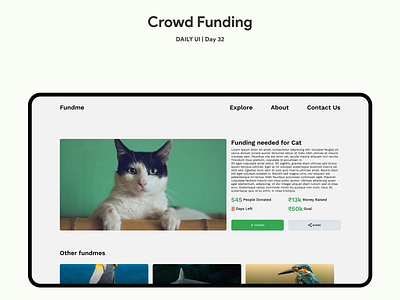 Crowd Funding | Daily UI | Day 32 dailyui dailyuichallenge design minimal ui uiux ux