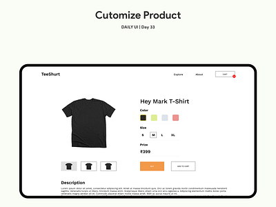 Customize Product | Daily UI | Day 33 dailyui dailyuichallenge design minimal ui uiux ux