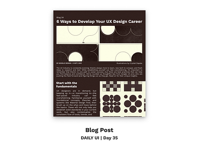 Blog Post | Daily UI | Day 35 | Design 2 dailyui dailyuichallenge design minimal ui uiux ux