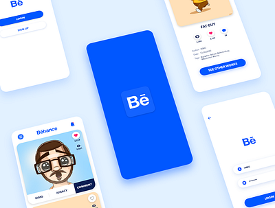 Behance App app app design application behance blue branding design digital ui ux vector