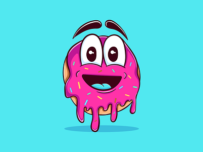 This is a donut cute design digital donut draw food illustration illustrator pink vector