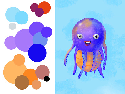Octopus inspired by Gal Shir cartoon illustration procreate