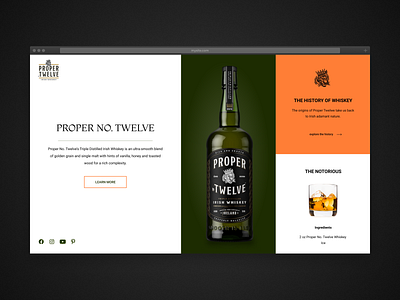 Proper Twelve — concept shots branding concept dailyui design digital art dribbble ui ux uxui web design whiskey