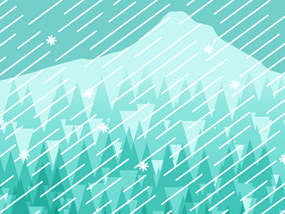 mt hood illustration mountain vector winter