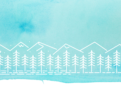 some personal branding illustration mountains trees vector watercolor