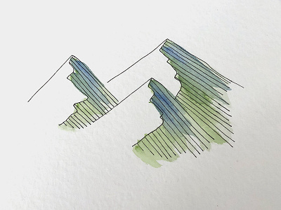 watercolor mountains illustration mountains sketch watercolor