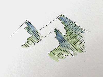 watercolor mountains