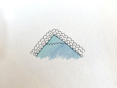 cloudy mountain doodle doodle illustration mountain sketch watercolor