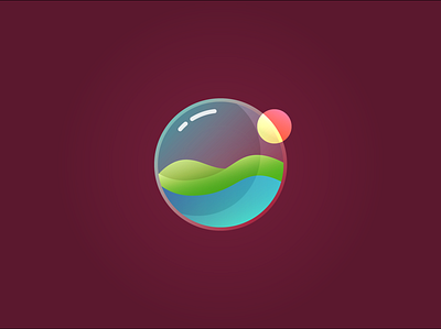 Glass Earth illustration logo tutvid vector web