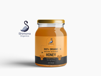 Honey packaging design for Simona Organics branding design graphic design illustration logo vector