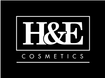 H&E Logo branding cosmetics he logo