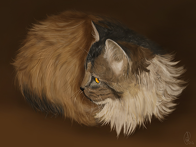 V The Cat cat digital drawing drawing photoshop