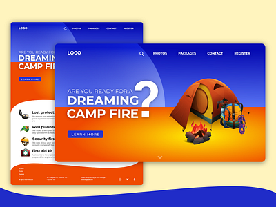 Travel Agency Landing Page Design Concept agency campfire concept landing page design travel trip