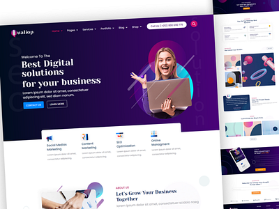 Demo 02 - Qualiop Wordpress Theme agency branding design elementor graphic design illustration typography ui ux