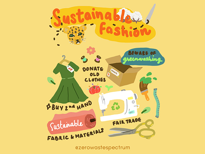 Sustainable Fashion - Blogpost design graphic design illustration zero waste