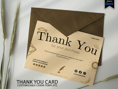 The Old Vintage Thank You Card for Small Business | Canva business card canva template design thank you card thank you card template vintage