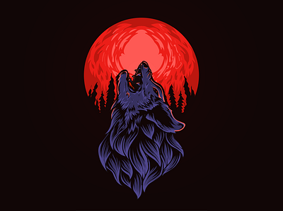 The Red MOON design graphic design illustration logo