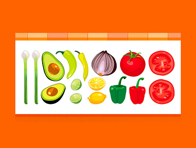 Mexican roast illustration avocado chili illustration tomato vector illustration vegetables